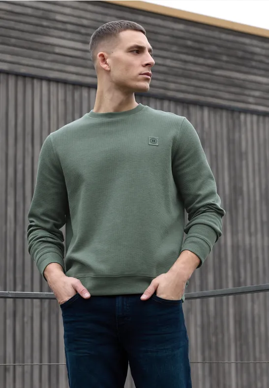 Sweatshirt mit 3D-Struktur timeless green