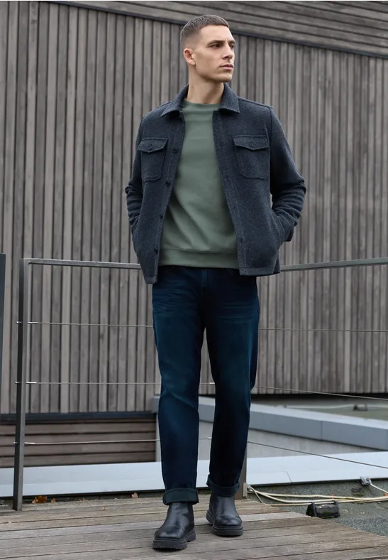 Sweatshirt mit 3D-Struktur timeless green