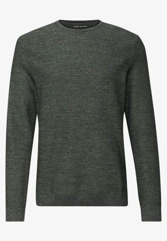 Crewneck Strukturpullover timeless green