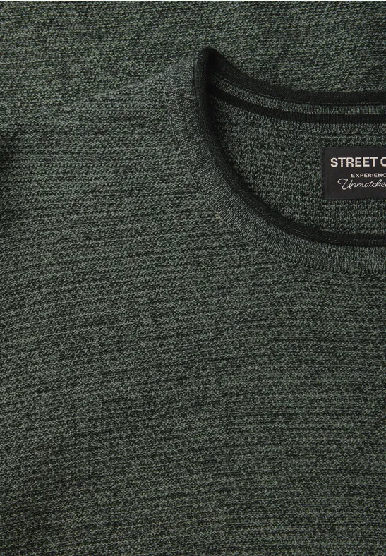 Crewneck Strukturpullover timeless green