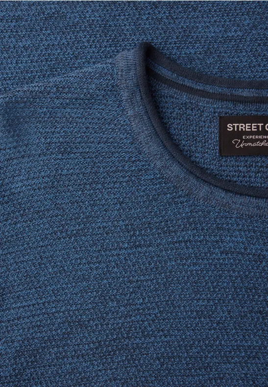 Crewneck Strukturpullover authentic blue