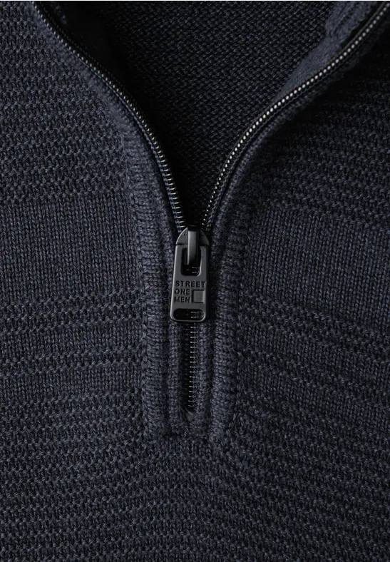 Pull à rayures structurées nocturnal blue