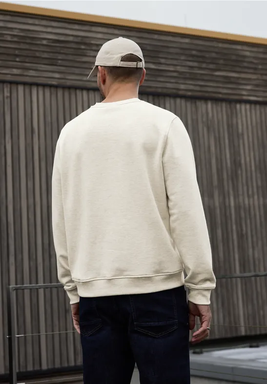 Pull mélangé à structure granite beige