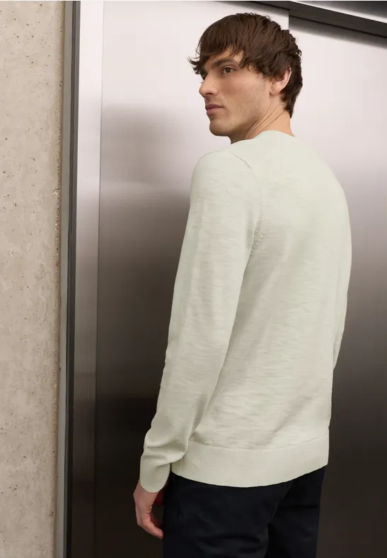 Trui met gewassen look white sand