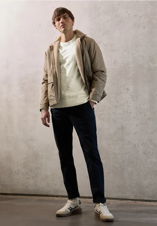 Trui met gewassen look white sand