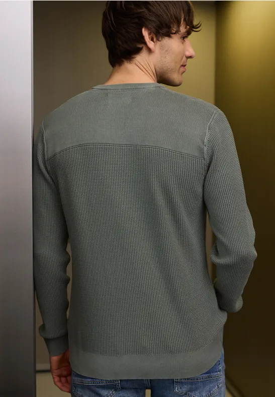 Trui met gewassen look dusty mint