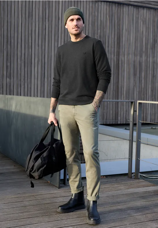 Rundhals Sweatshirt oil grey