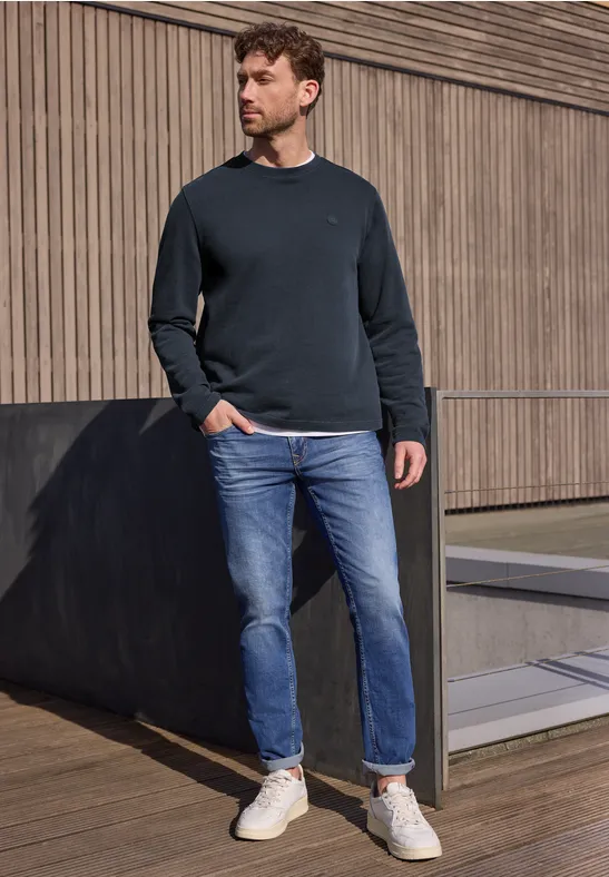 Sweatshirt mit Rundhals in softer Qualität dark ink blue