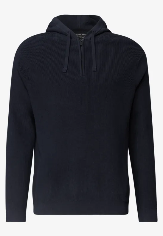 Un sweat à capuche noir avec manches longues et poche kangourou