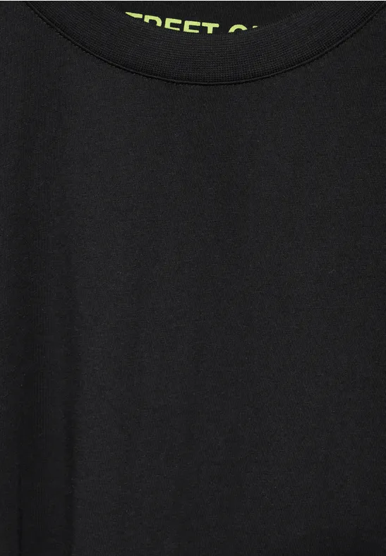 T-shirt basique de couleur unie Black