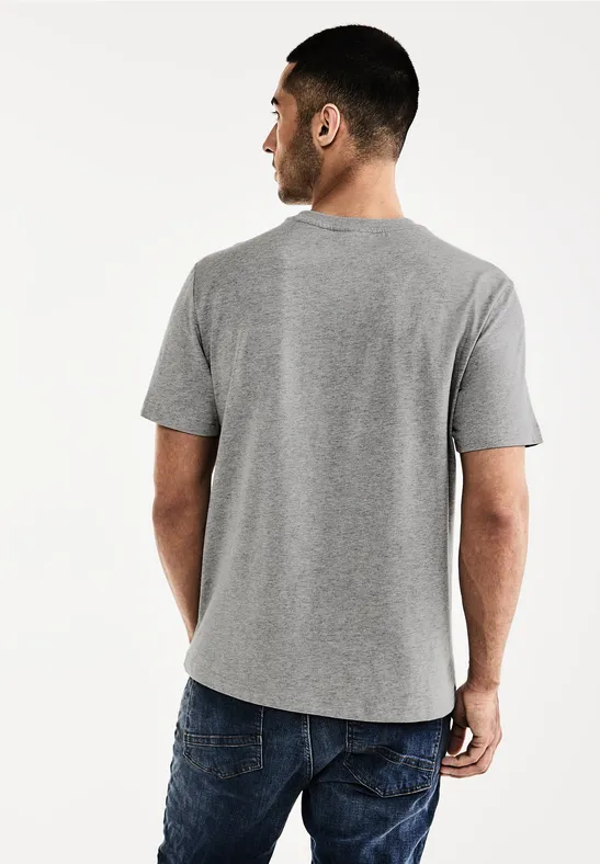 Basic T-Shirt in Unifarbe cloud grey melange
