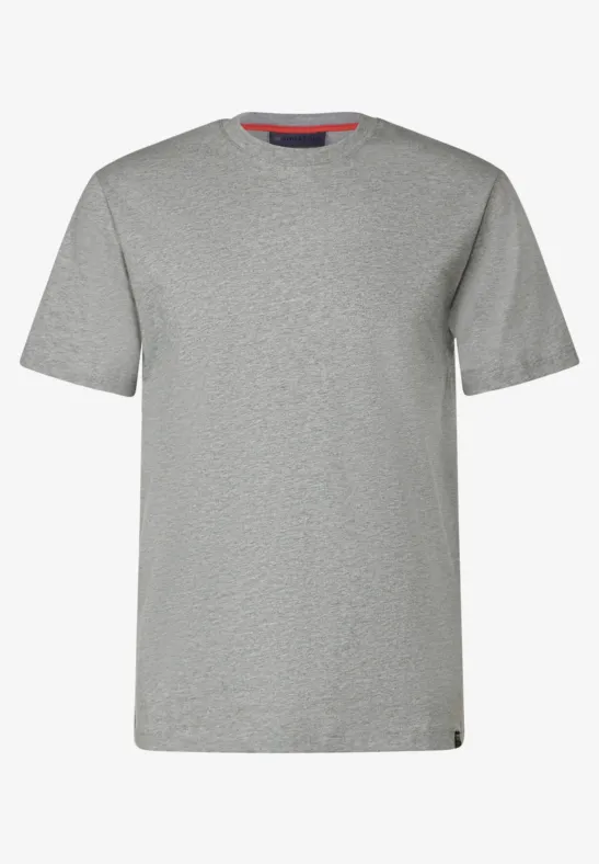 Basic T-Shirt in Unifarbe cloud grey melange