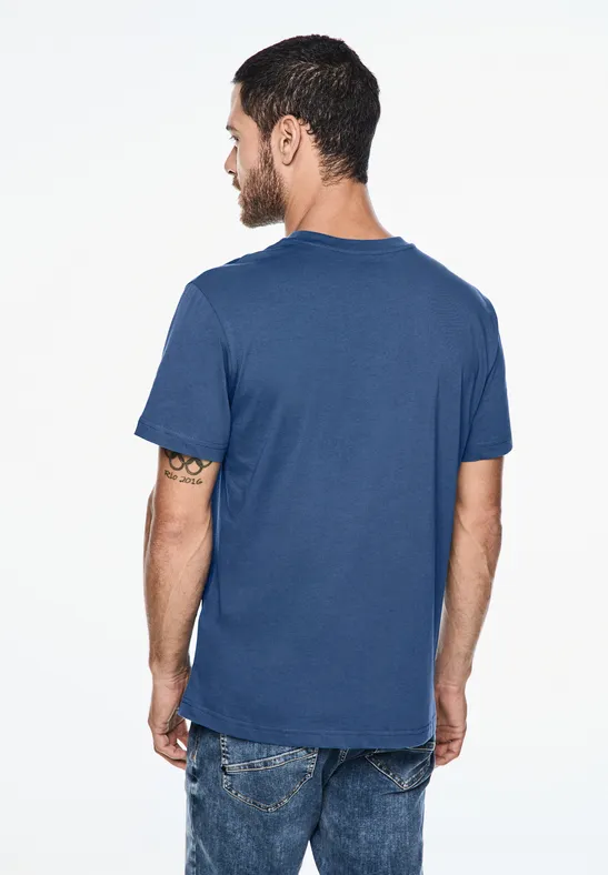 Basic T-Shirt in Unifarbe casual blue