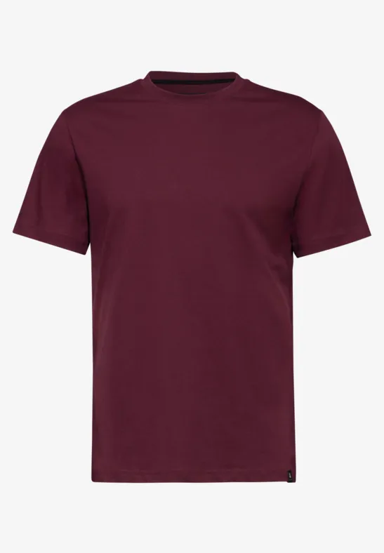 Basic T-Shirt in Unifarbe dusty red
