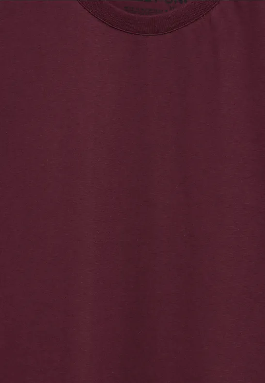 Basic T-Shirt in Unifarbe dusty red