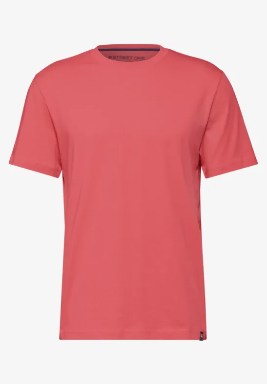 Basic T-Shirt in Unifarbe bleached red