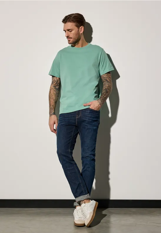 Basic T-Shirt in Unifarbe mint green