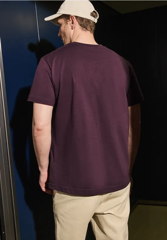 Basic T-Shirt in Unifarbe dark red
