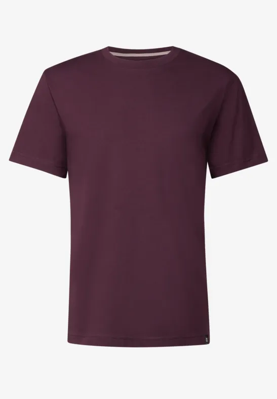 Basic T-Shirt in Unifarbe dark red