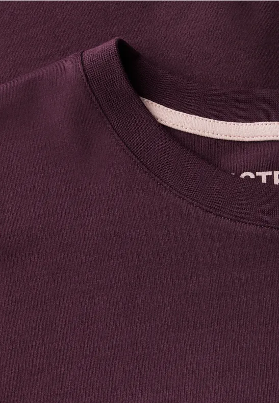 Basic T-Shirt in Unifarbe dark red