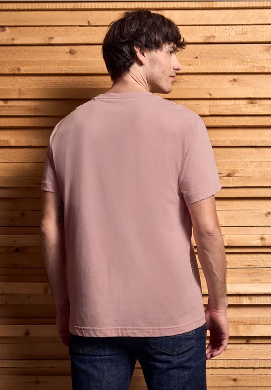 Basic T-Shirt in Unifarbe pastel peach