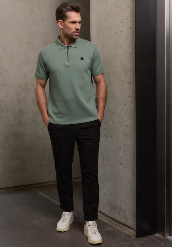 Poloshirt mit Struktur dusty mint