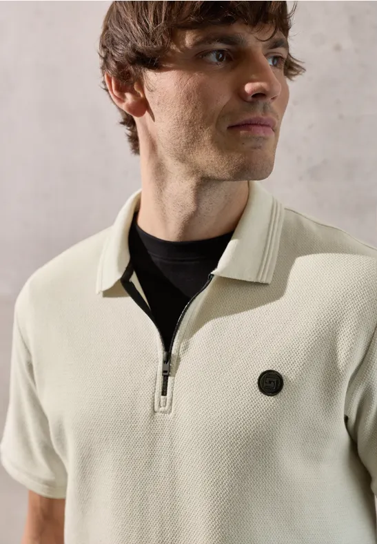 Koszulka Polo z teksturą white sand
