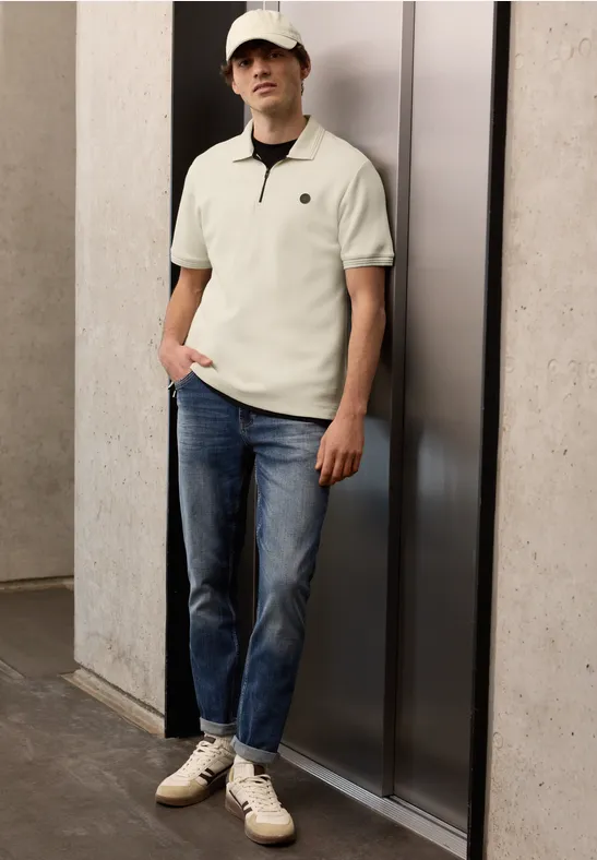 Koszulka Polo z teksturą white sand