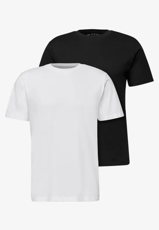 Koszulki Basic 2 Pack black/white