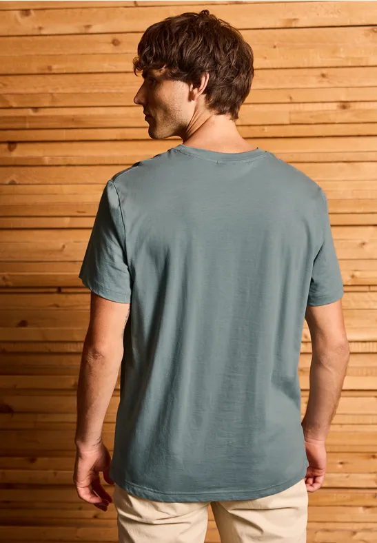 T-Shirt mit Streifen-Print silver green