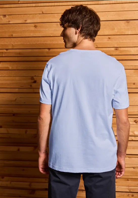 T-Shirt mit Streifen-Print soft blue