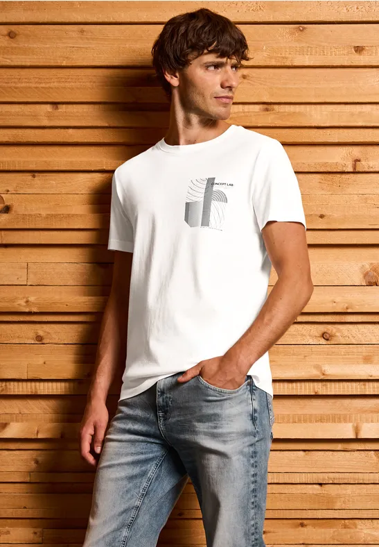 T-Shirt mit Print bright white