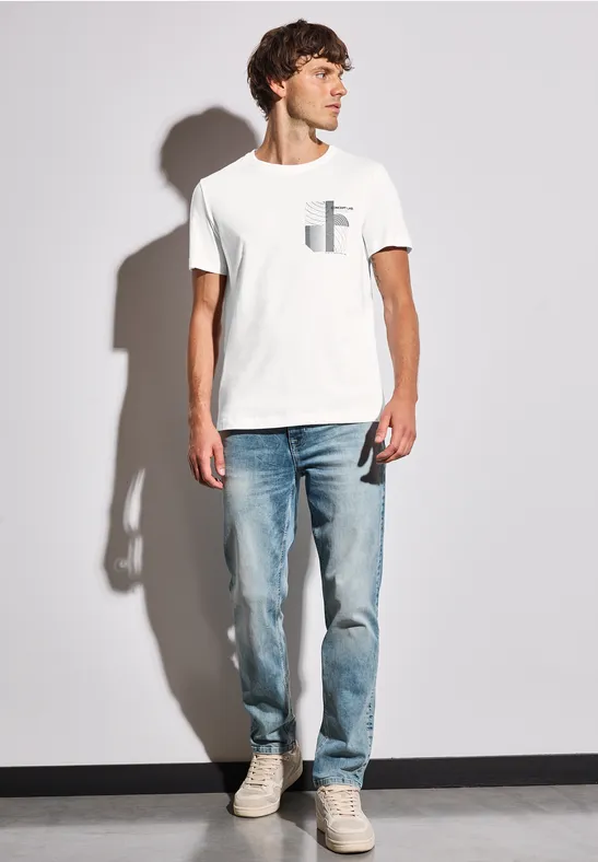 T-Shirt mit Print bright white