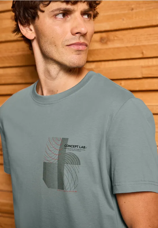 T-Shirt mit Print silver green