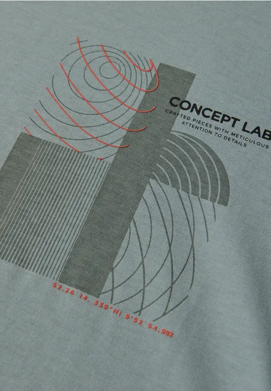 T-Shirt mit Print silver green