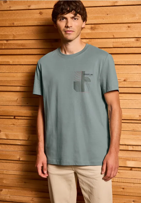 T-Shirt mit Print silver green