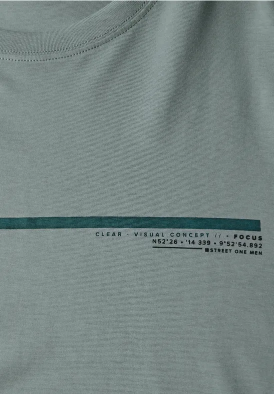T-Shirt mit Streifen-Motiv silver green