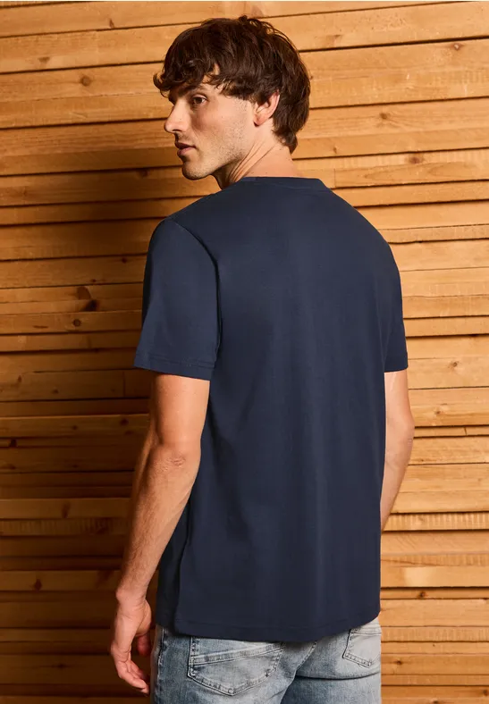 T-Shirt mit grafischem Print bold blue