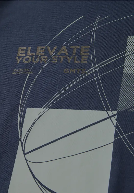 T-Shirt mit grafischem Print bold blue