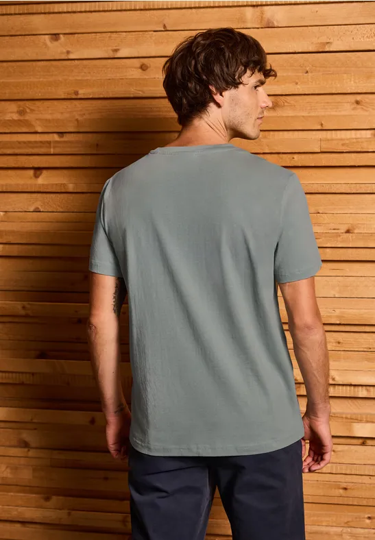 T-Shirt mit grafischem Print silver green