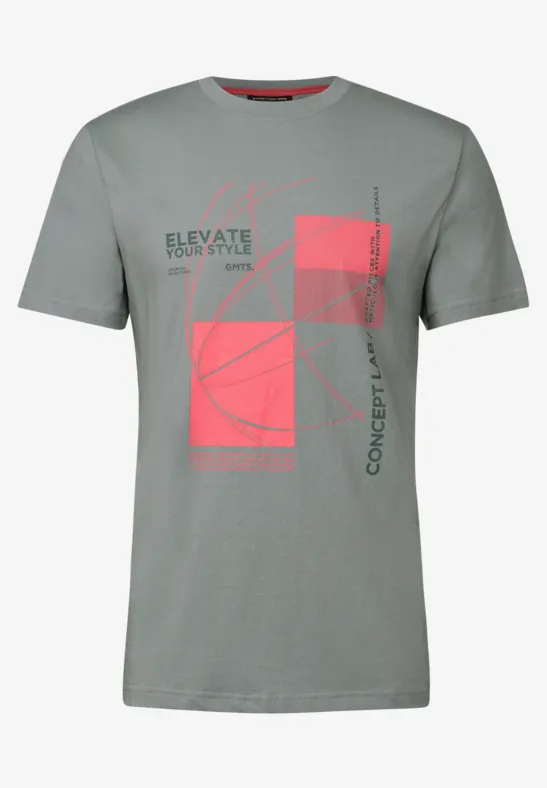 T-Shirt mit grafischem Print silver green