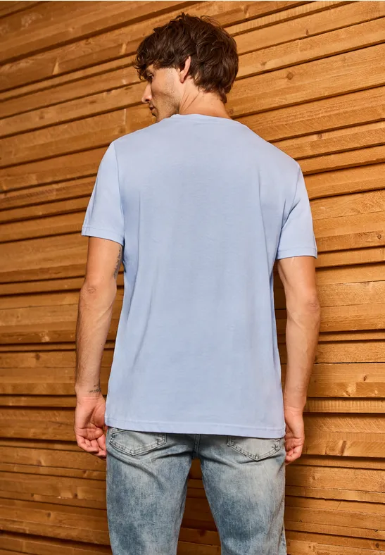 T-Shirt mit grafischem Print soft blue