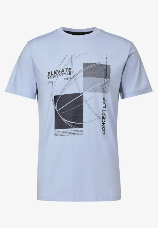 T-Shirt mit grafischem Print soft blue