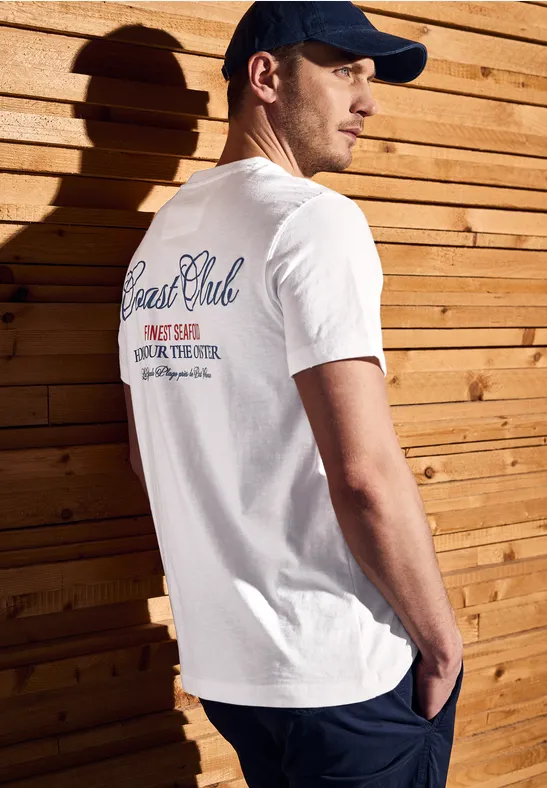 Shirt met rugprint bright white