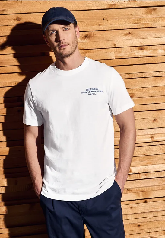 Shirt met rugprint bright white