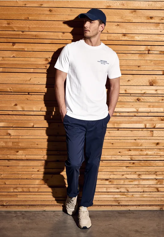 Shirt met rugprint bright white