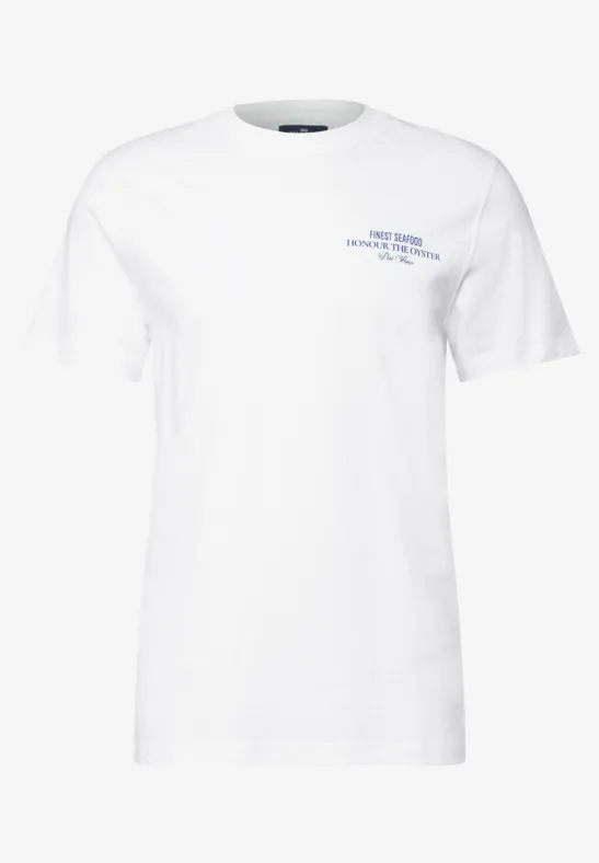 Shirt met rugprint bright white