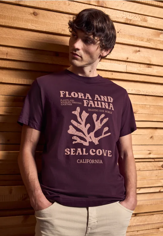 Shirt met maritieme print dark red