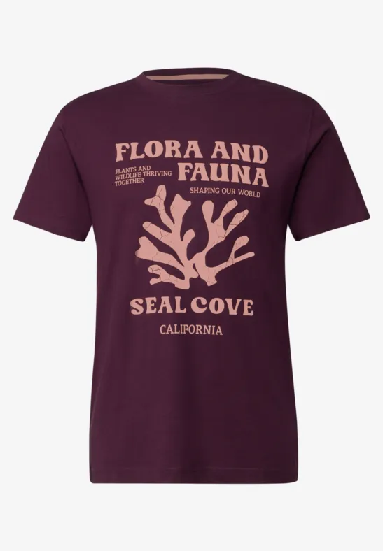 Shirt met maritieme print dark red