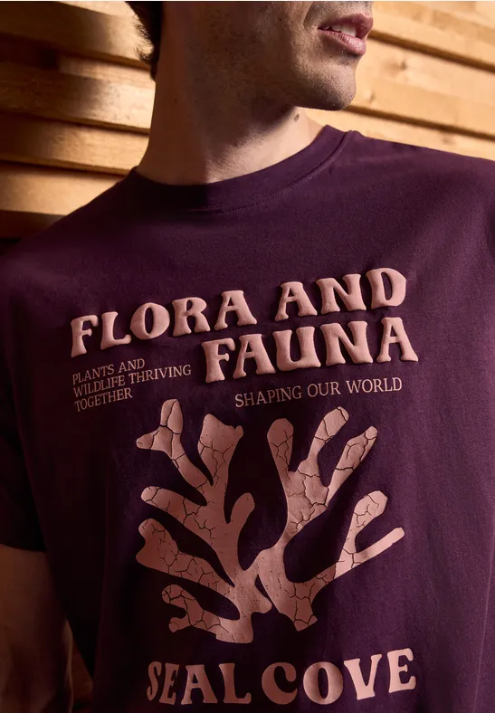 Shirt met maritieme print dark red